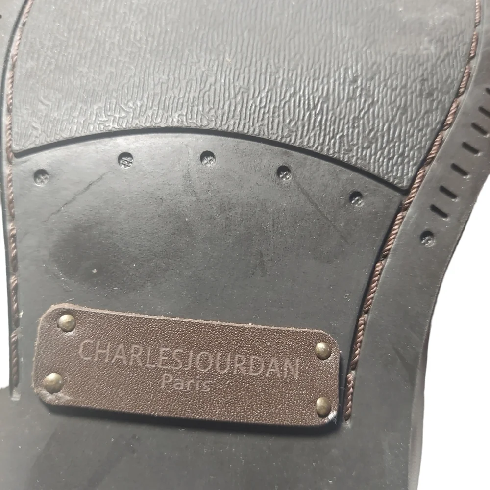 10.5 Charles Jourdan brown and dark‎ brown dress shoes